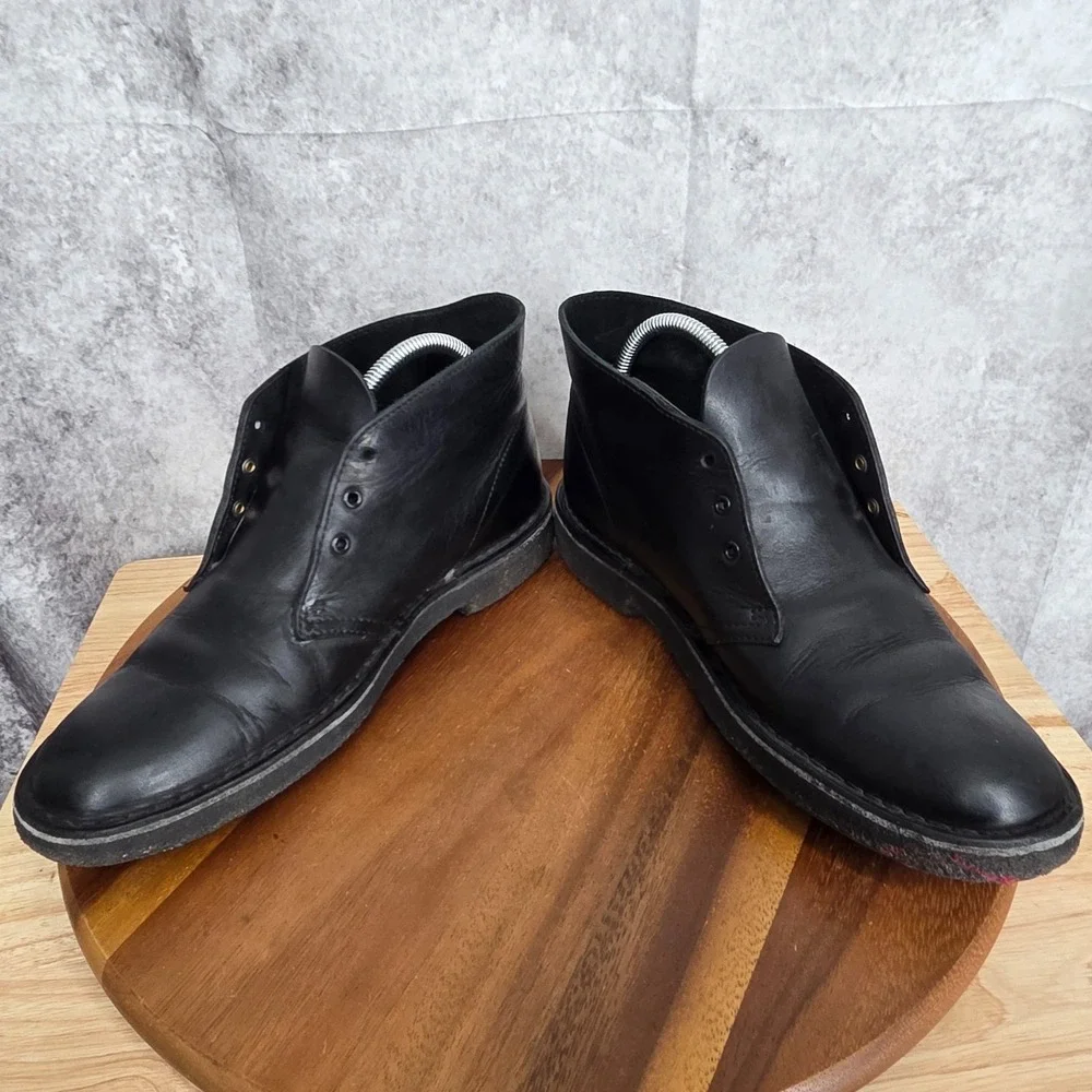 Clarks Originals Chukka Boots Mens 8 M Black‎ Desert Leather Ankle Shoes 21621